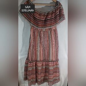 SAM EDELMAN Off Shoulder MIDI Summer Dress Womens Size 10